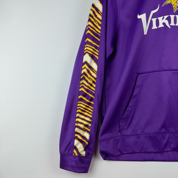 NFL Team Apparel Men’s L Minnesota Vikings Zubaz Hoodie Purple Pullover - Picture 2 of 9